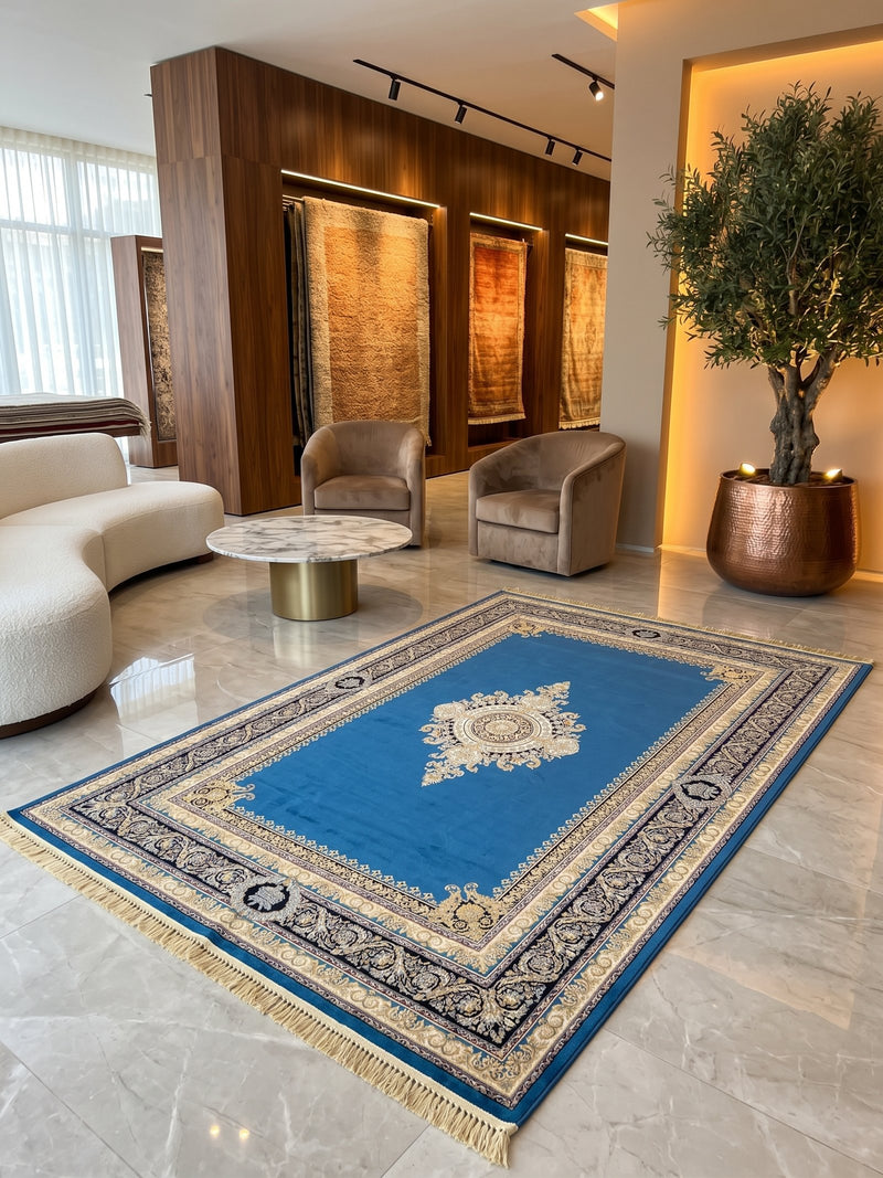 Persian Carpet with Dark Blue Background | Stylish Rugs & Carpets