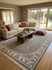 Classic Gray Floral Persian Rug · 2M Points rug styled in a Sacramento home — Stylish Rugs & Carpets