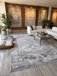 Vintage-Inspired Persian Statement Rug · Bamboo Silk styled in a room — Stylish Rugs & Carpets, Sacramento