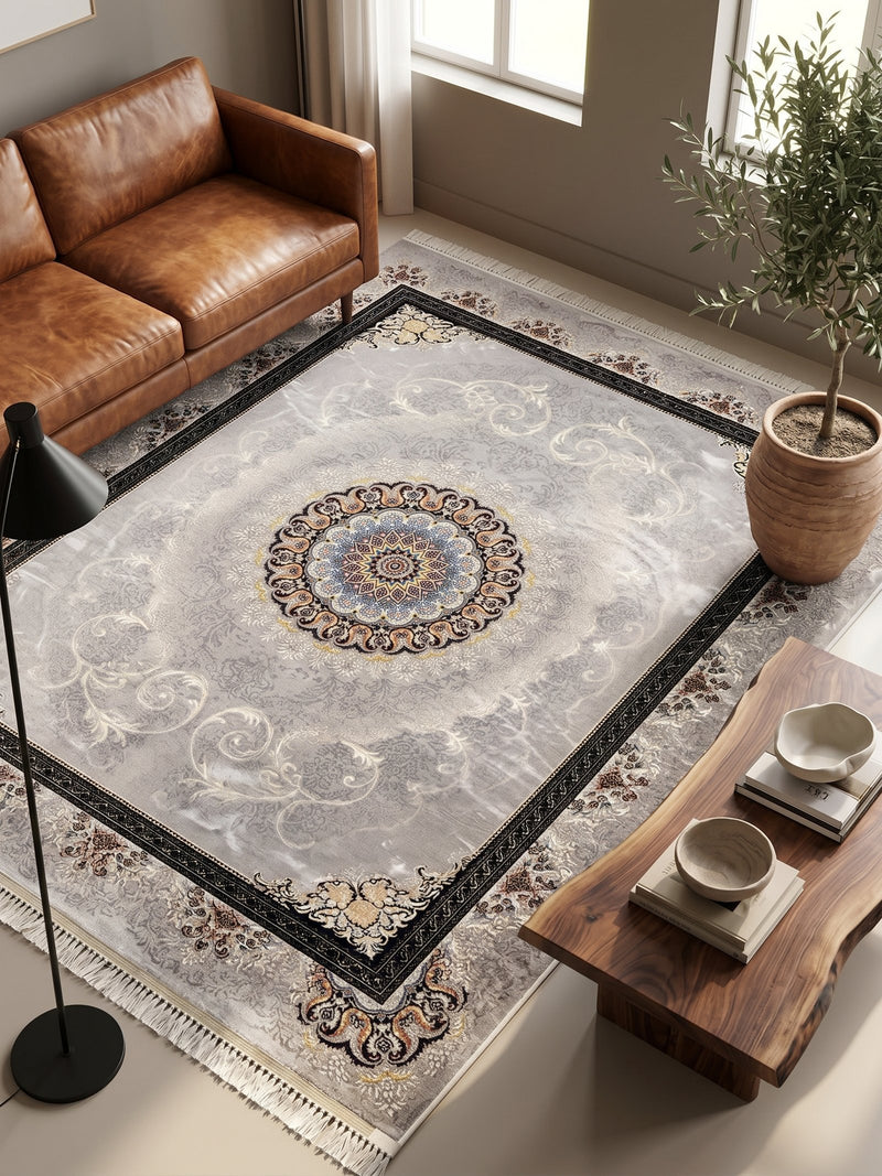 Classic Persian Carpet with Gray Background | Stylish Rugs & Carpets