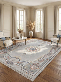 Silver Medallion Persian Rug · 1200 Reeds rug styled in a Sacramento home — Stylish Rugs & Carpets
