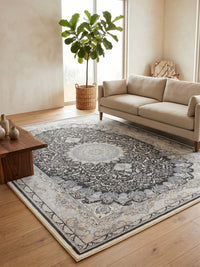 Persian Carpet - Gray & Gold and Cream Background styled in a room — Stylish Rugs & Carpets, Sacramento