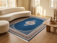 Teal Blue Medallion Persian Rug · 1200 Reeds rug styled in a Sacramento home — Stylish Rugs & Carpets