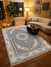 Silver Medallion Persian Rug · 1200 Reeds rug styled in a Sacramento home — Stylish Rugs & Carpets