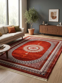 Luxury Red Persian Rug — 1200 Reeds styled in a room — Stylish Rugs & Carpets, Sacramento
