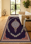 Red & Gold Scroll Persian Rug · 1200 Reeds — size 3x6Feet (91x200cm)  2Meters Runner shown to scale in a living room — Stylish Rugs & Carpets, Sacramento