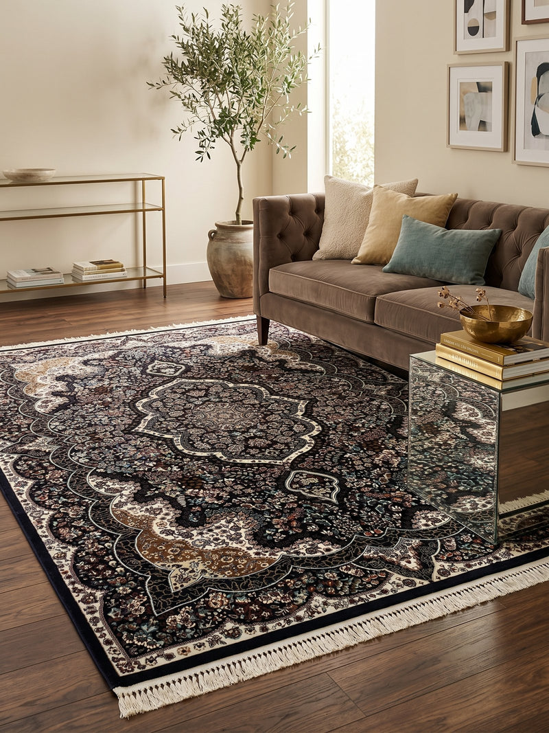 Kashan Persian Rug Navy — 1200 Reeds | Stylish Rugs & Carpets