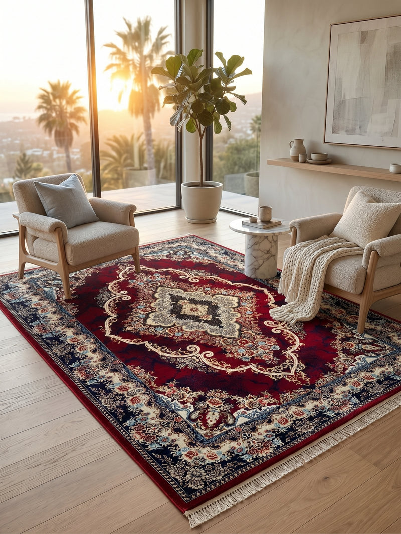 Star Persian Rug Red Mix — 1200 Reeds | Stylish Rugs & Carpets