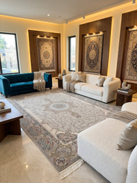 Light Cream Medallion Persian Rug · 2M Points styled in a room — Stylish Rugs & Carpets, Sacramento