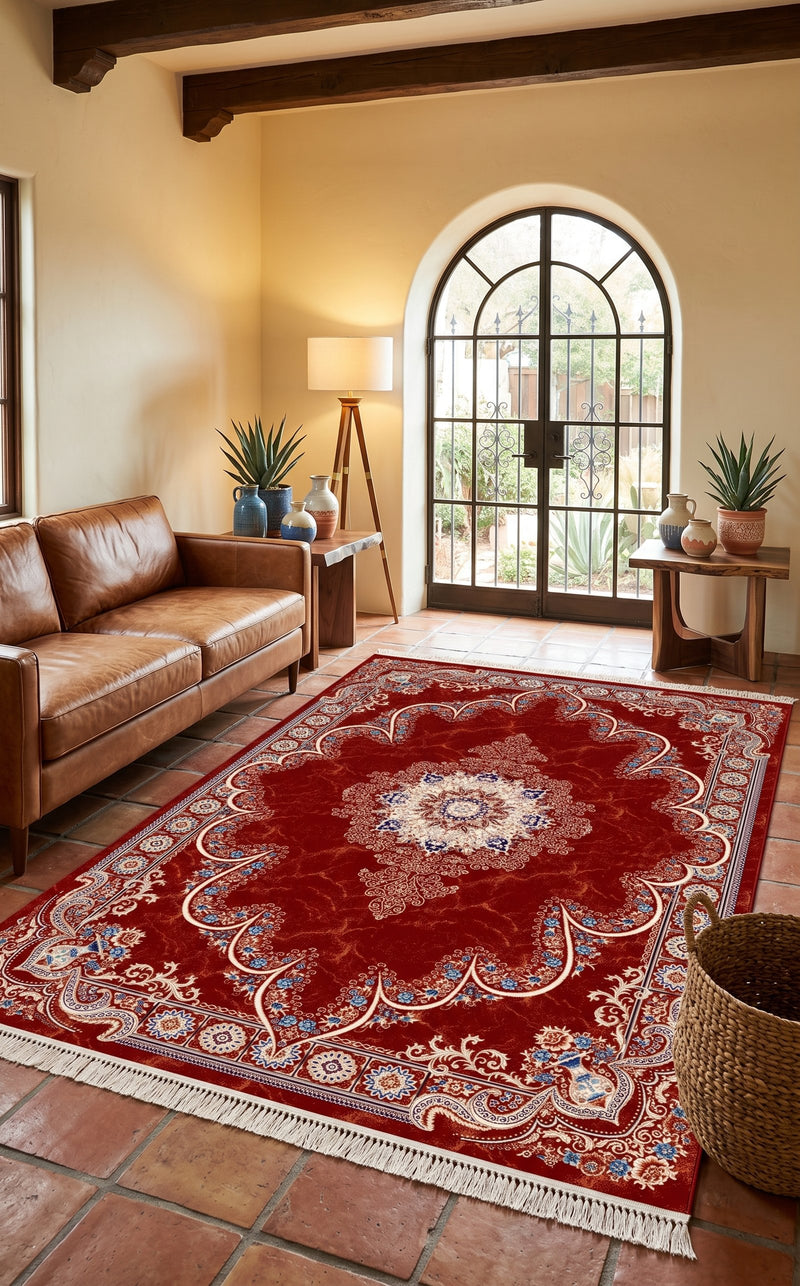 Star Kashan Persian Rug Red — 1200 Reeds | Stylish Rugs & Carpets