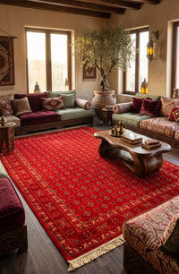 Turkman Red Rug 1200 Reeds styled in a room — Stylish Rugs & Carpets, Sacramento