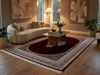 Burgundy Medallion Persian Rug · 1200 Reeds rug styled in a Sacramento home — Stylish Rugs & Carpets