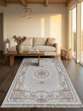 Silver Medallion Persian Rug · 1200 Reeds — size 3x6Feet (91x200cm)  2Meters Runner shown to scale in a living room — Stylish Rugs & Carpets, Sacramento