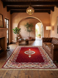 Red Persian Design Rug — 1200 Reeds styled in a room — Stylish Rugs & Carpets, Sacramento