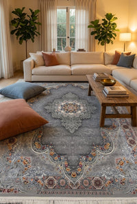 Room scene · Light Gray Medallion Persian Rug · 1200 Reeds