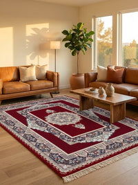Red Medallion Persian Rug · 1200 Reeds rug styled in a Sacramento home — Stylish Rugs & Carpets