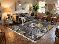 Gray & Gold Medallion Persian Rug · 1200 Reeds rug styled in a Sacramento home — Stylish Rugs & Carpets