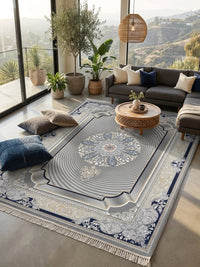 Dark Gray 3D Persian Rug · 1200 Reeds rug styled in a Sacramento home — Stylish Rugs & Carpets