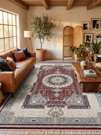 Red & Cream Medallion Persian Rug styled in a room — Stylish Rugs & Carpets, Sacramento