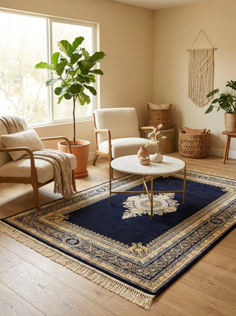 Persian Carpet with Navy Background | Stylish Rugs & Carpets