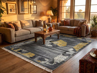 Gray & Gold Medallion Persian Rug · 1200 Reeds rug styled in a Sacramento home — Stylish Rugs & Carpets