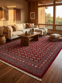 Red Tebriz Persian Rug — area rug styled in a room, Stylish Rugs & Carpets, Sacramento