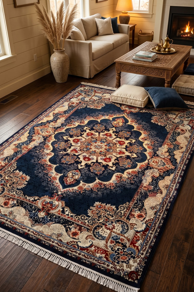 Royal Blue and Gold Imperial Rug 1200 Reeds