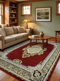 Red Floral Turkish Rug rug styled in a Sacramento home — Stylish Rugs & Carpets