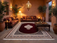 Burgundy Medallion Persian Rug · 1200 Reeds rug styled in a Sacramento home — Stylish Rugs & Carpets