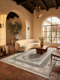 Classic Gray Medallion Persian Rug · 2M Points styled in a room — Stylish Rugs & Carpets, Sacramento