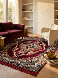 Star Persian Rug, Red Mix — 1200 Reeds styled in a room — Stylish Rugs & Carpets, Sacramento