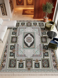 Silver Panel Persian Rug · 1200 Reeds styled in a room — Stylish Rugs & Carpets, Sacramento