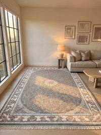 Classic Gray Floral Persian Rug · 2M Points styled in a room — Stylish Rugs & Carpets, Sacramento