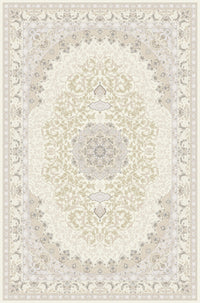 Cream classical medallion rug from the Shadow line, Art Silk pile