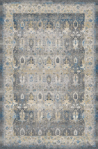 Blue & Gold abstract overdye rug from the Shadow line, Art Silk pile