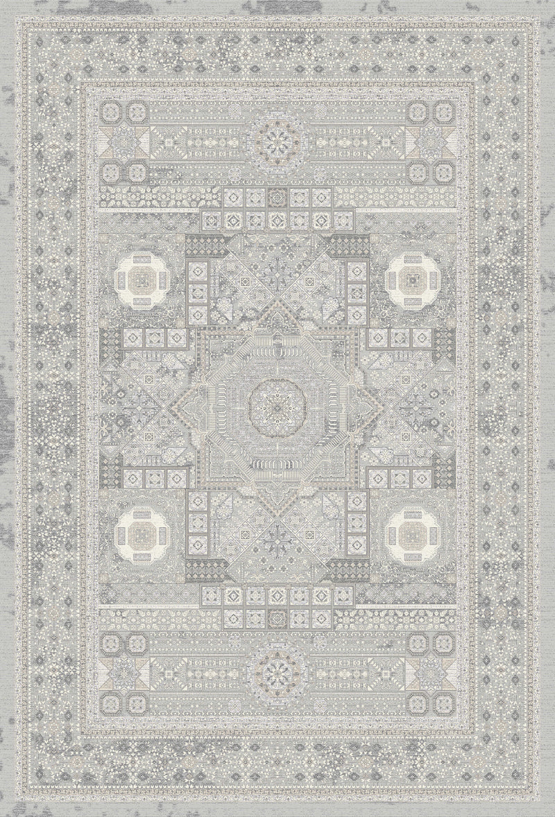 Pale Grey all-over panel rug from the Shadow line, Art Silk pile