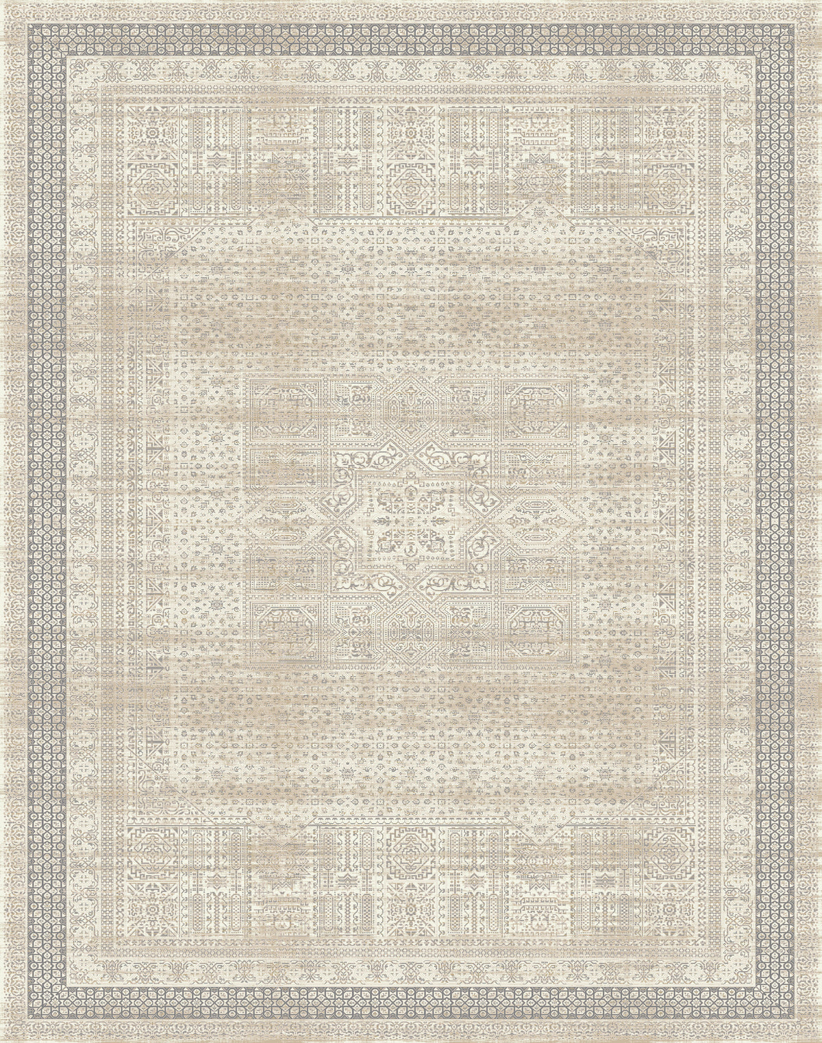 Cream vintage wash rug from the Shadow line, Art Silk pile