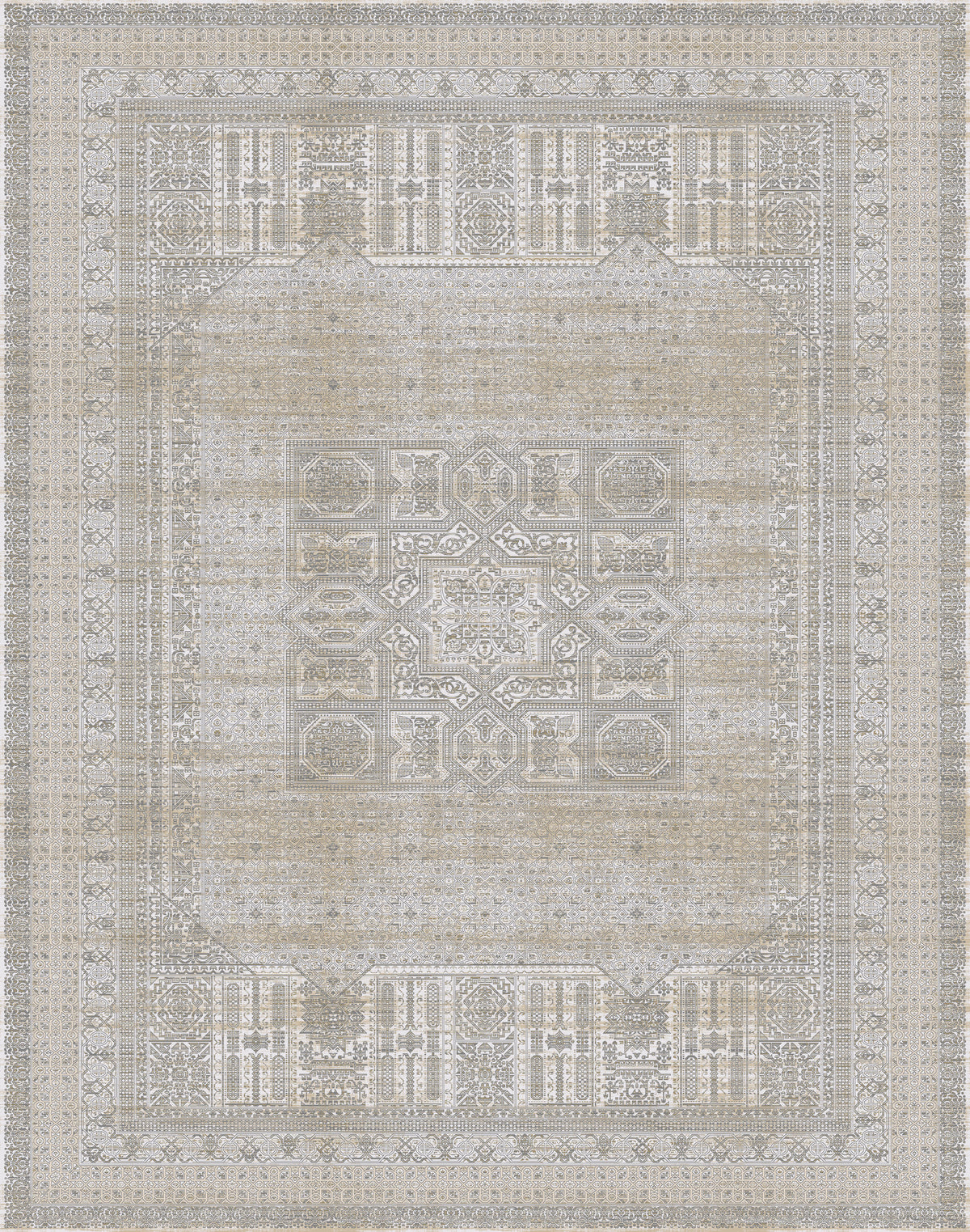 Grey vintage wash rug from the Shadow line, Art Silk pile