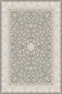 Grey & Blue all-over floral rug from the Shadow line, Art Silk pile