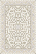 Ivory all-over floral rug from the Shadow line, Art Silk pile