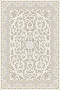 Ivory all-over floral rug from the Shadow line, Art Silk pile
