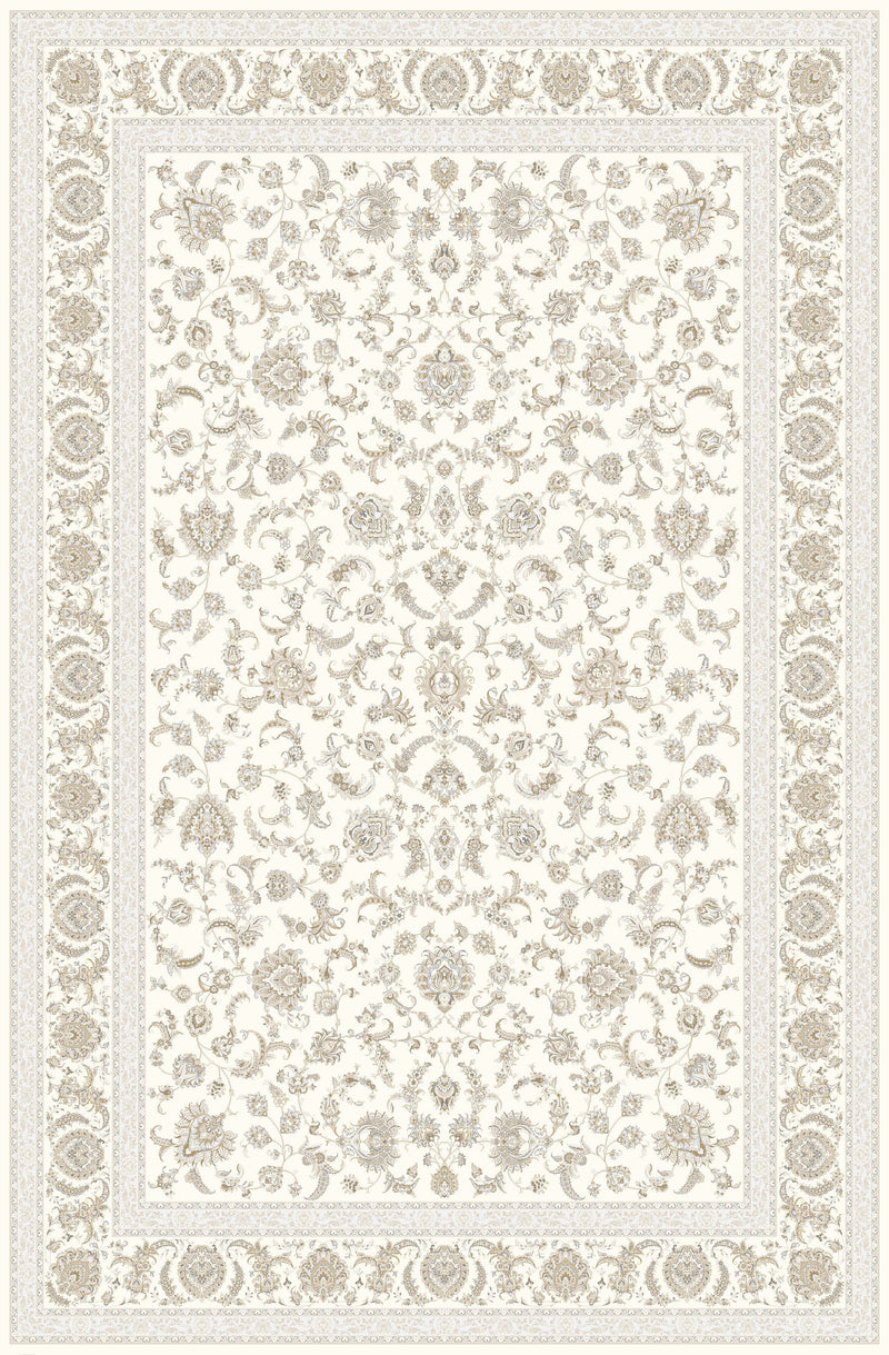 Ivory delicate floral rug from the Shadow line, Art Silk pile