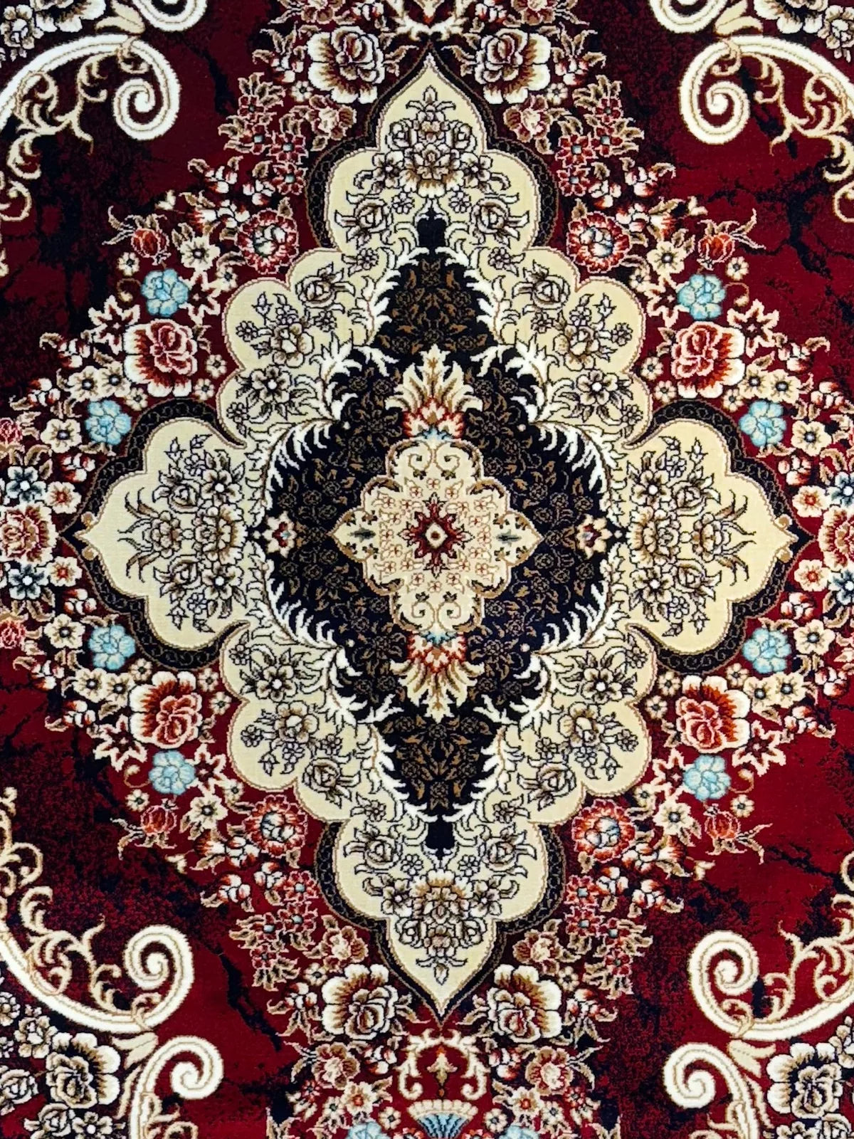 Star Persian Rug, Red Mix — 1200 Reeds medallion detail
