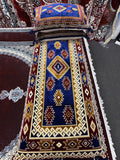 Blue and burgundy tribal Afghan toshak cover set — Stylish Rugs & Carpets, Sacramento