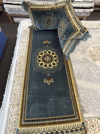 Sage Grey & Gold Rosette Afghan Toshak Cover Set - 1 Set Just Cover