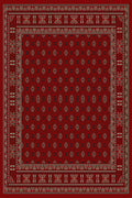 Red and ivory Turkmen all-over rug, design 00389A, wide ivory border — Stylish Rugs & Carpets, Sacramento