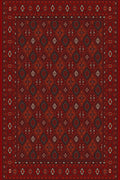 Red all-over diamond lattice Turkish rug, design 03139B — Stylish Rugs & Carpets, Sacramento
