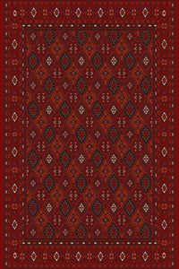 Red all-over diamond lattice Turkish rug, design 03139B — Stylish Rugs & Carpets, Sacramento