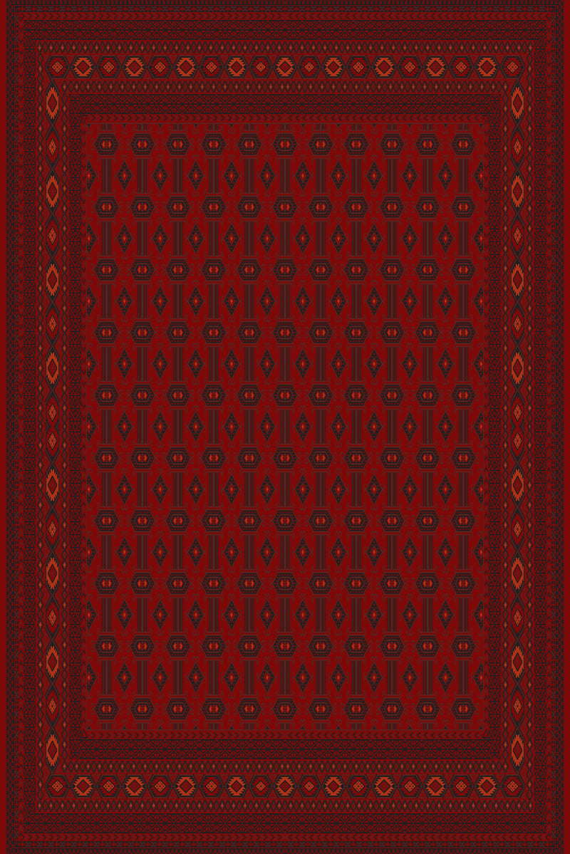 Deep red fine all-over Turkish rug, design 03603C — Stylish Rugs & Carpets, Sacramento