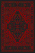 Black and red grand medallion Turkish rug, design 05366A dark colourway — Stylish Rugs & Carpets, Sacramento